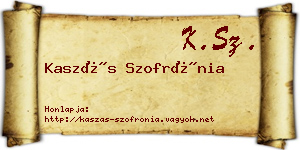 Kaszás Szofrónia névjegykártya